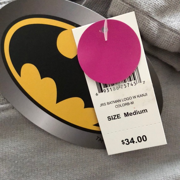 NWT DC COMICS Batman Kanji cropped sweatshirt Japanese Jrs Medium CROP TOP - Picture 6 of 8